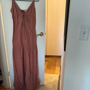 Long chambray seven 7 for all mankind red summer dress